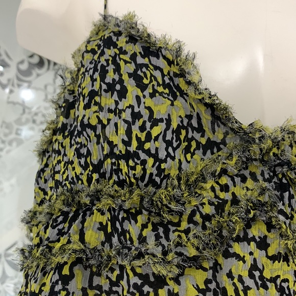 Gorgeous Vintage 100% Silk Spaghetti Straps Tank Top cami print frilly d… - Picture 7 of 10